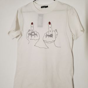 Nasty Gal Relaxed Middle Finger T-Shirt